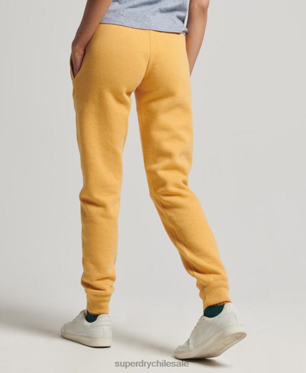 mujer Superdry amarillo joggers de algodón orgánico con logo vintage bordado 2R68Z6582