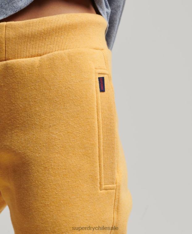 mujer Superdry amarillo joggers de algodón orgánico con logo vintage bordado 2R68Z6582