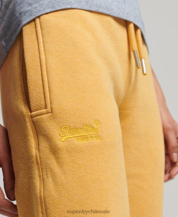 mujer Superdry amarillo joggers de algodón orgánico con logo vintage bordado 2R68Z6582