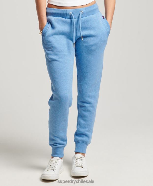 mujer Superdry azul joggers con logo bordado 2R68Z2265