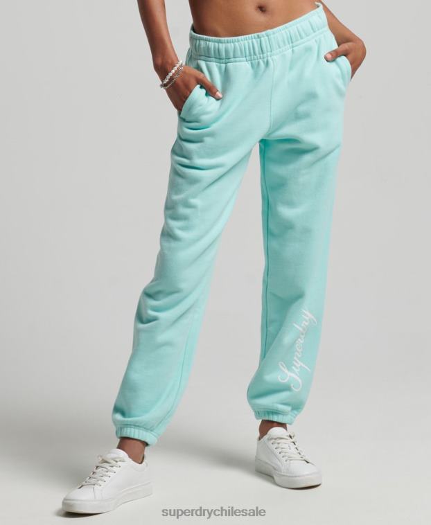 mujer Superdry azul joggers estilo boyfriend con estampado gráfico 2R68Z6591