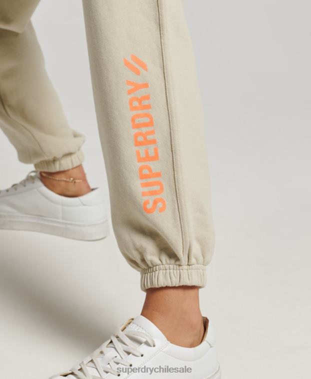 mujer Superdry beige joggers deportivos básicos 2R68Z3902
