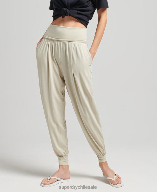 mujer Superdry beige joggers hareem de estudio 2R68Z3946