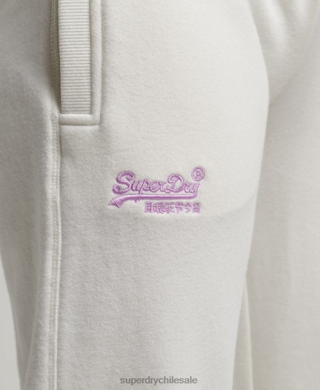 mujer Superdry blanco joggers con logo bordado 2R68Z2308