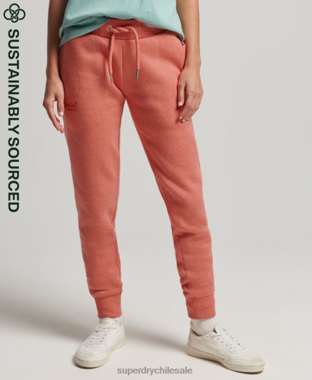 mujer Superdry coral joggers de algodón orgánico con logo vintage bordado 2R68Z6580