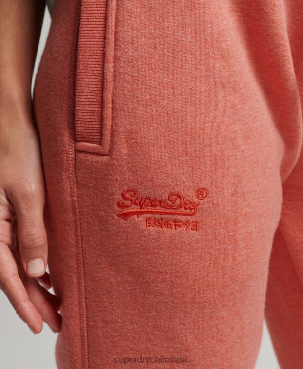mujer Superdry coral joggers de algodón orgánico con logo vintage bordado 2R68Z6580