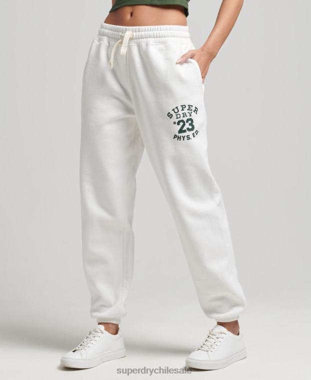 mujer Superdry crema joggers universitarios vintage 2R68Z6633
