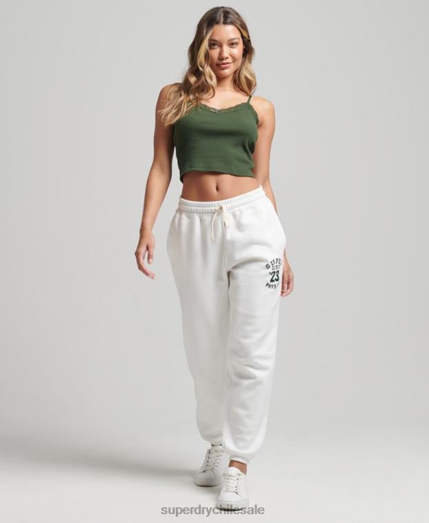 mujer Superdry crema joggers universitarios vintage 2R68Z6633