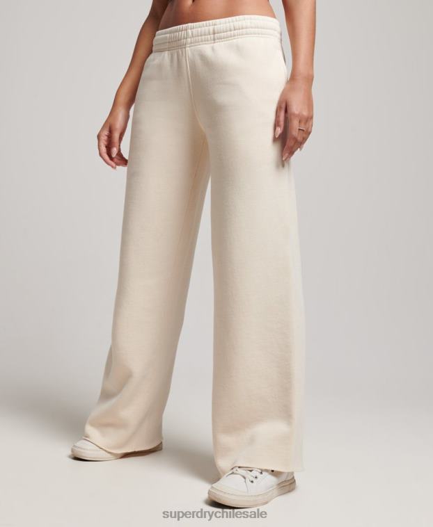 mujer Superdry crema lavar joggers rectos 2R68Z3900