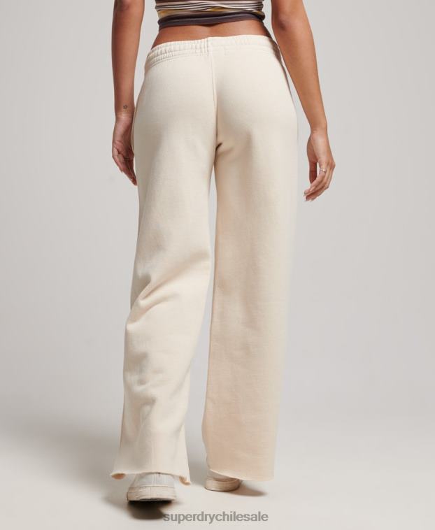 mujer Superdry crema lavar joggers rectos 2R68Z3900