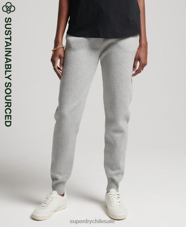 mujer Superdry gris claro Joggers básicos de algodón orgánico 2R68Z6663