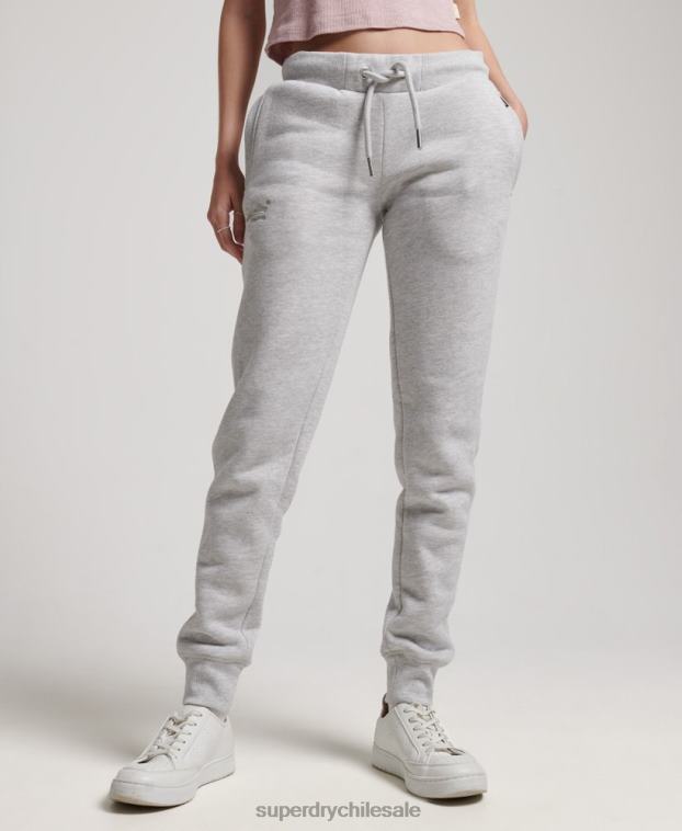 mujer Superdry gris claro joggers con logo bordado 2R68Z3896