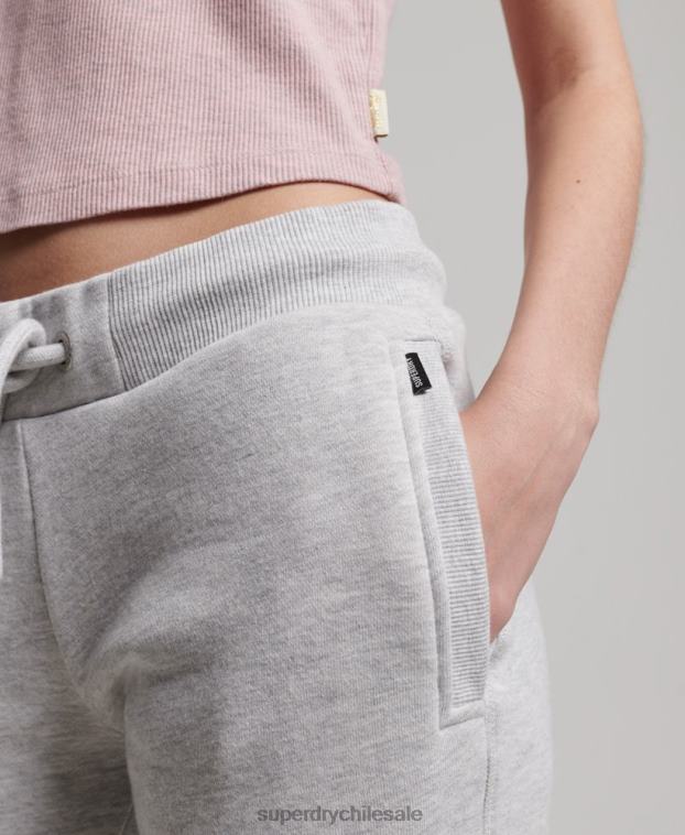 mujer Superdry gris claro joggers con logo bordado 2R68Z3896