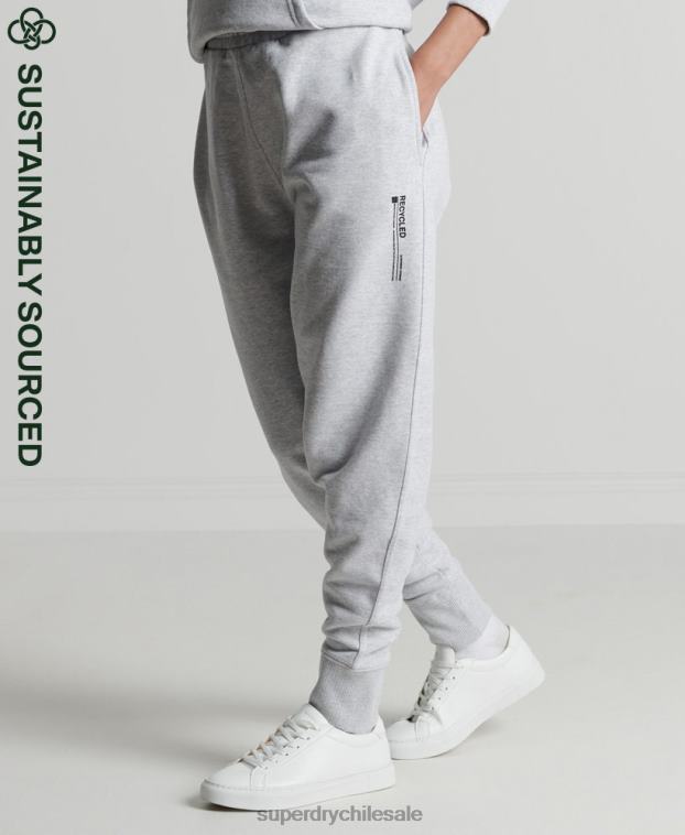 mujer Superdry gris claro joggers con micro laterales reciclados 2R68Z3936