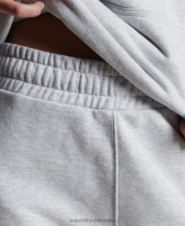 mujer Superdry gris claro joggers con micro laterales reciclados 2R68Z3936