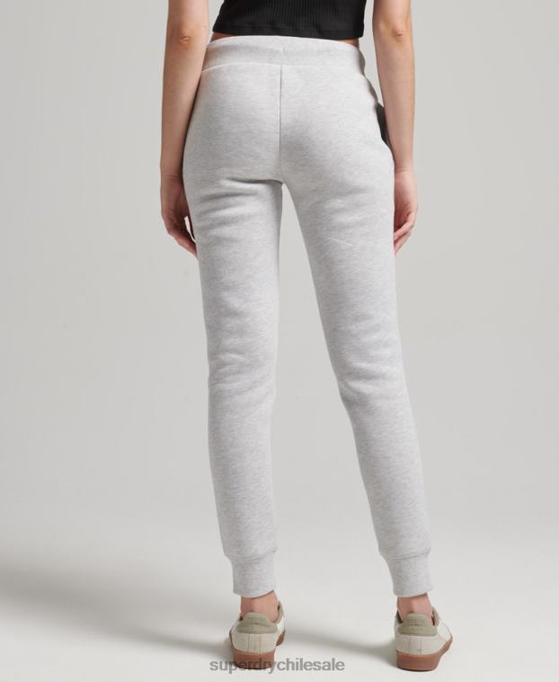 mujer Superdry gris claro joggers de algodón orgánico con logo vintage bordado 2R68Z3915