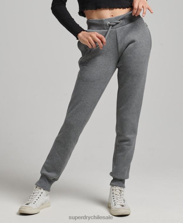 mujer Superdry gris joggers de algodón orgánico con logo 2R68Z6675