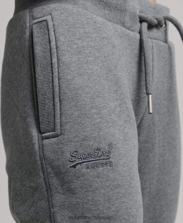 mujer Superdry gris joggers de algodón orgánico con logo 2R68Z6675