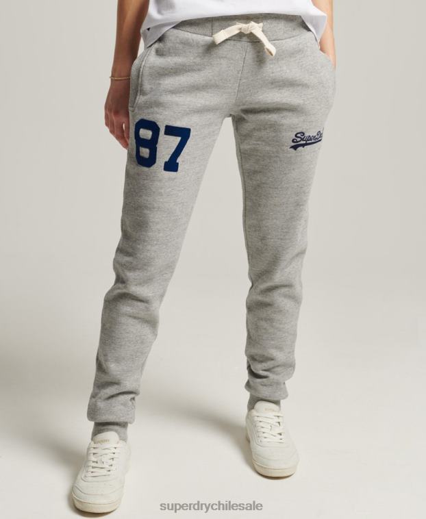 mujer Superdry gris joggers universitarios con logo vintage 2R68Z6656