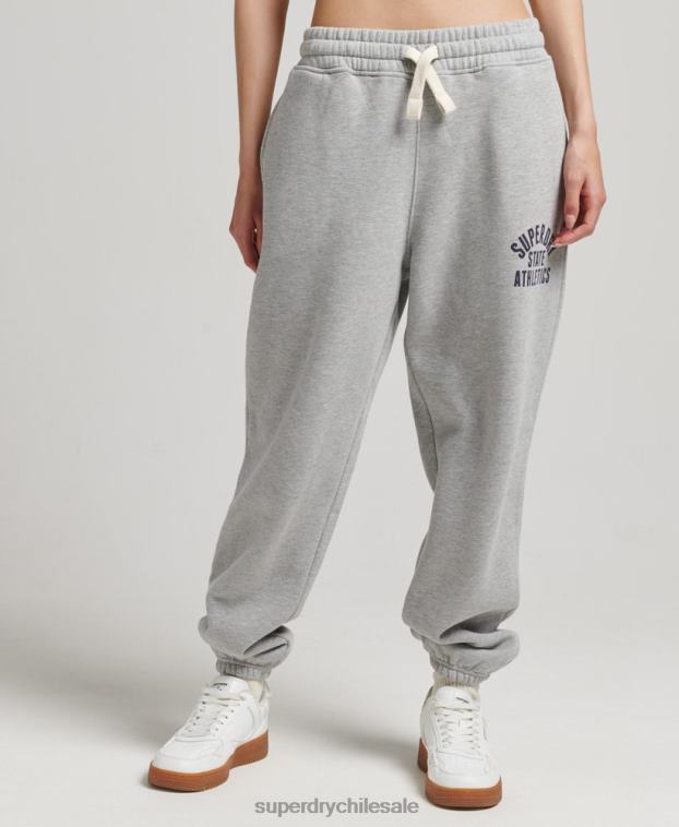 mujer Superdry gris joggers universitarios vintage 2R68Z6511