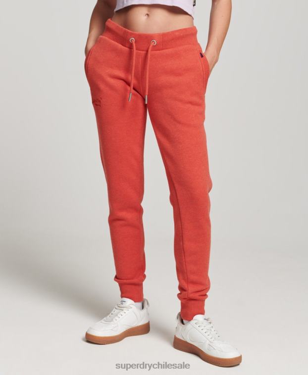 mujer Superdry naranja joggers de algodón orgánico con logo 2R68Z6537
