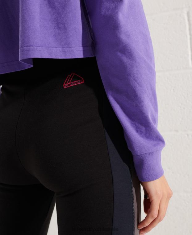 mujer Superdry negro Jogger acampanado elevado de montaña 2R68Z3949