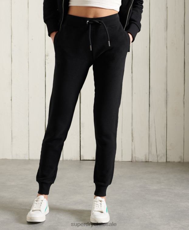 mujer Superdry negro joggers clásicos etiqueta naranja 2R68Z3947
