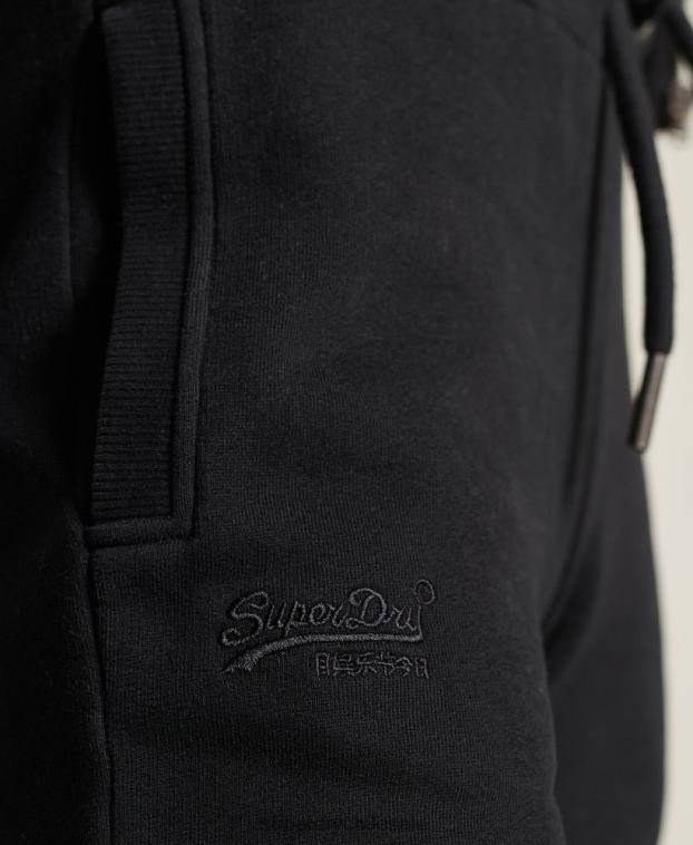 mujer Superdry negro joggers clásicos etiqueta naranja 2R68Z3947