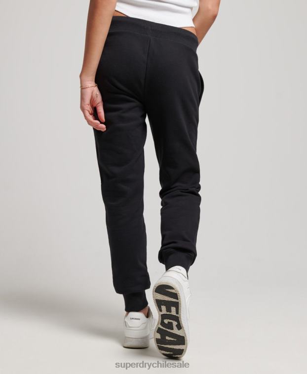 mujer Superdry negro joggers con logo bordado 2R68Z3903