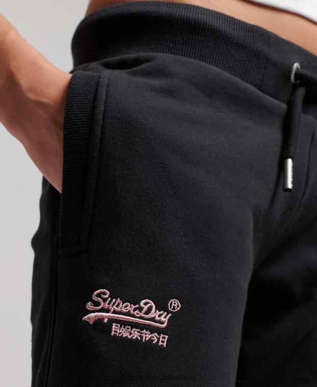 mujer Superdry negro joggers con logo bordado 2R68Z3903