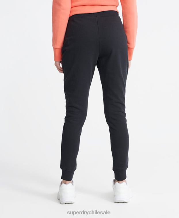 mujer Superdry negro joggers de algodón orgánico con etiqueta estándar 2R68Z3941