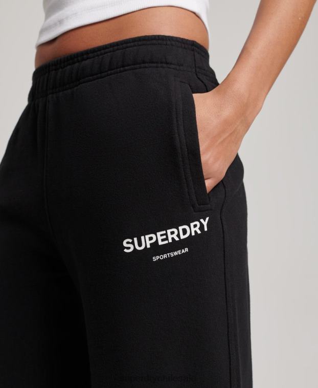 mujer Superdry negro joggers deportivos básicos 2R68Z3895