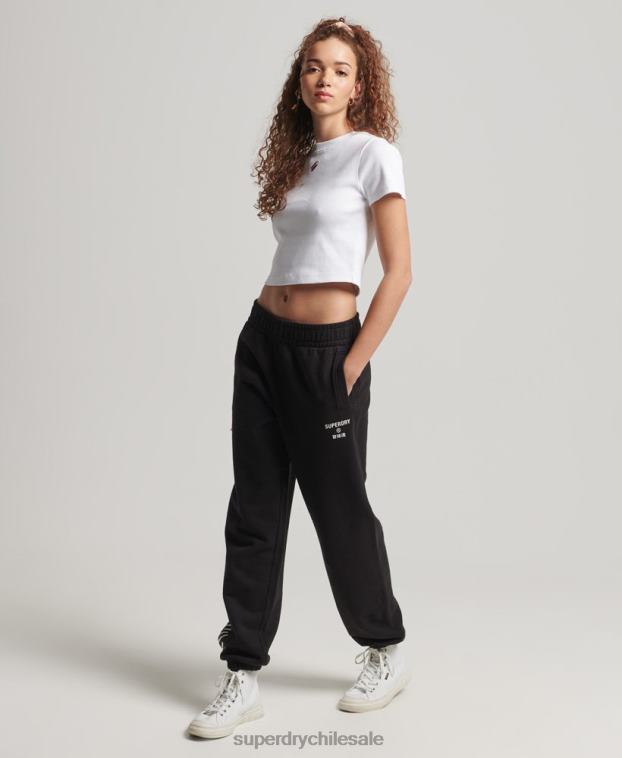 mujer Superdry negro joggers deportivos básicos 2R68Z3940