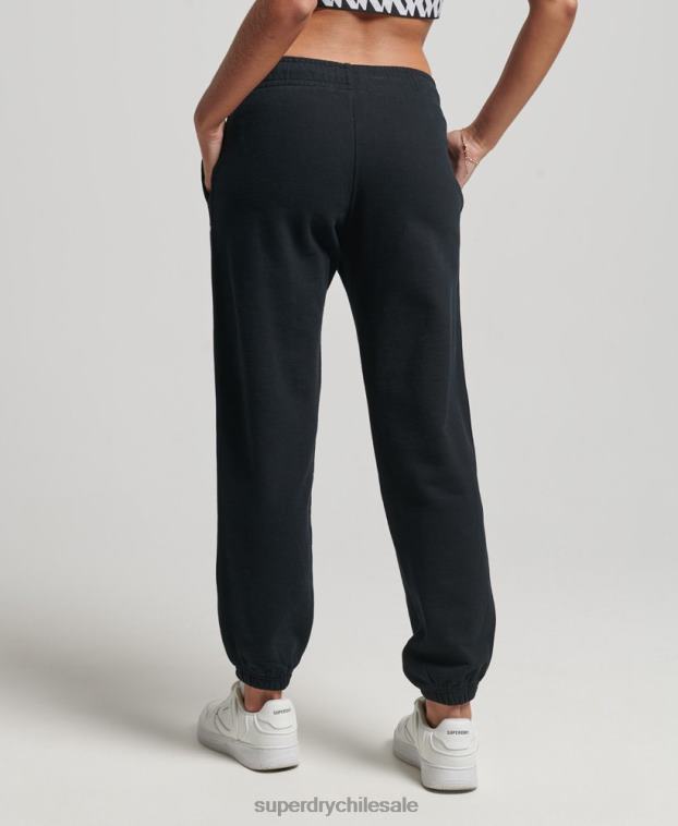 mujer Superdry negro joggers heritage boyfriend bordados 2R68Z6602