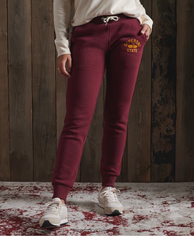 mujer Superdry rojo joggers clásicos de atletismo 2R68Z3945