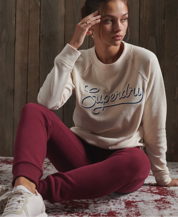 mujer Superdry rojo joggers clásicos de atletismo 2R68Z3945