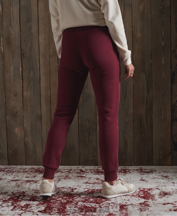 mujer Superdry rojo joggers clásicos de atletismo 2R68Z3945