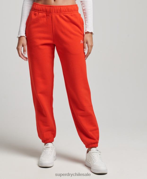 mujer Superdry rojo joggers heritage boyfriend bordados 2R68Z3920