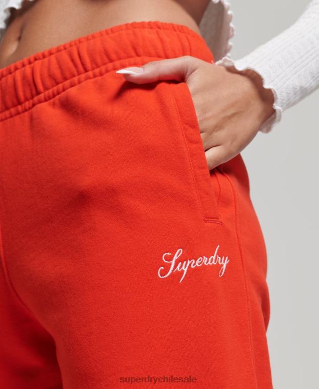mujer Superdry rojo joggers heritage boyfriend bordados 2R68Z3920