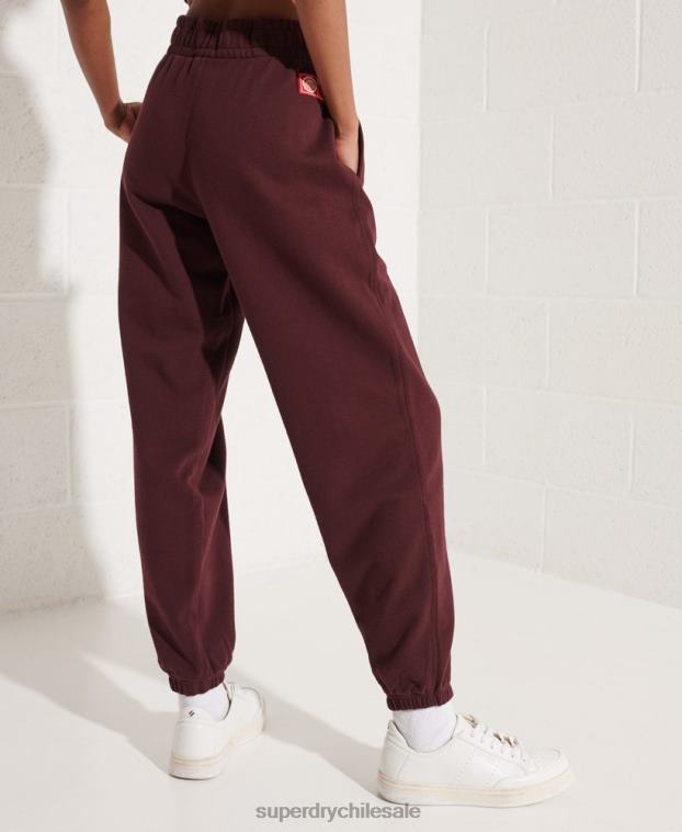 mujer Superdry rojo joggers universitarios con gráficos 2R68Z3938