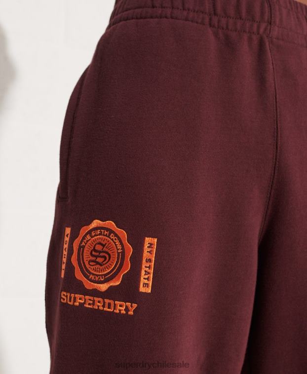mujer Superdry rojo joggers universitarios con gráficos 2R68Z3938