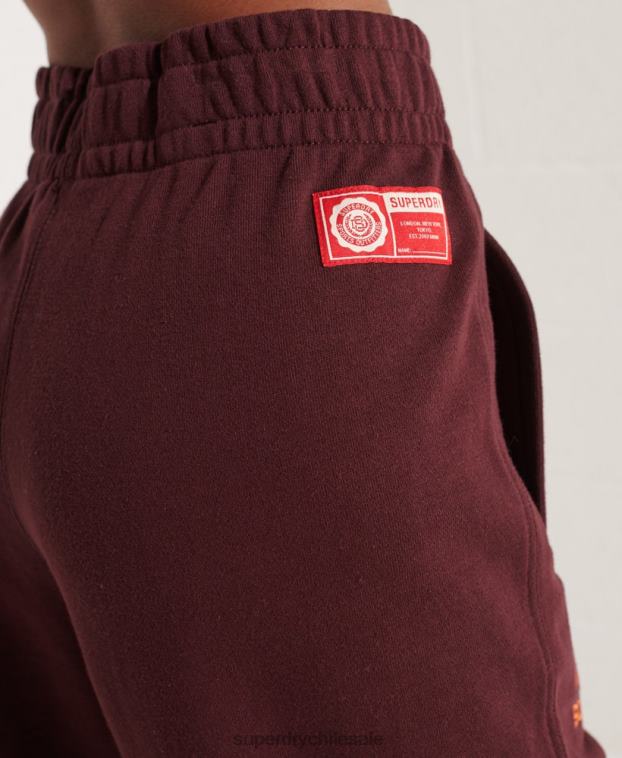 mujer Superdry rojo joggers universitarios con gráficos 2R68Z3938