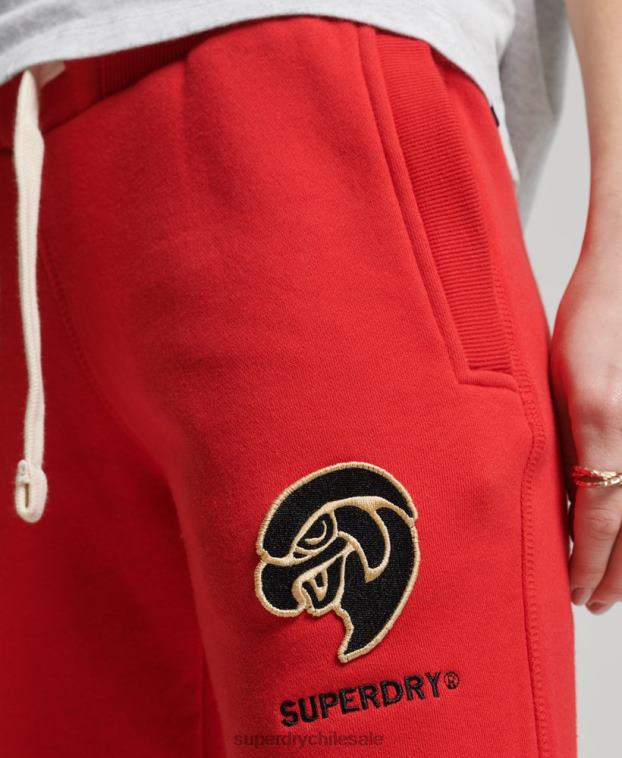 mujer Superdry rojo joggers universitarios vintage 2R68Z6587