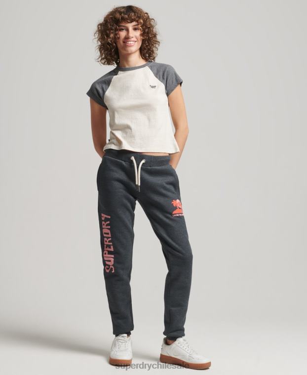 mujer Superdry rojo joggers vintage cali con aberturas 2R68Z2254
