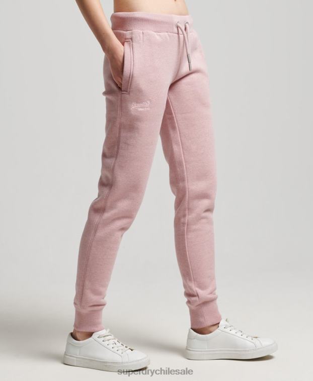 mujer Superdry rosa joggers con logo bordado 2R68Z3911