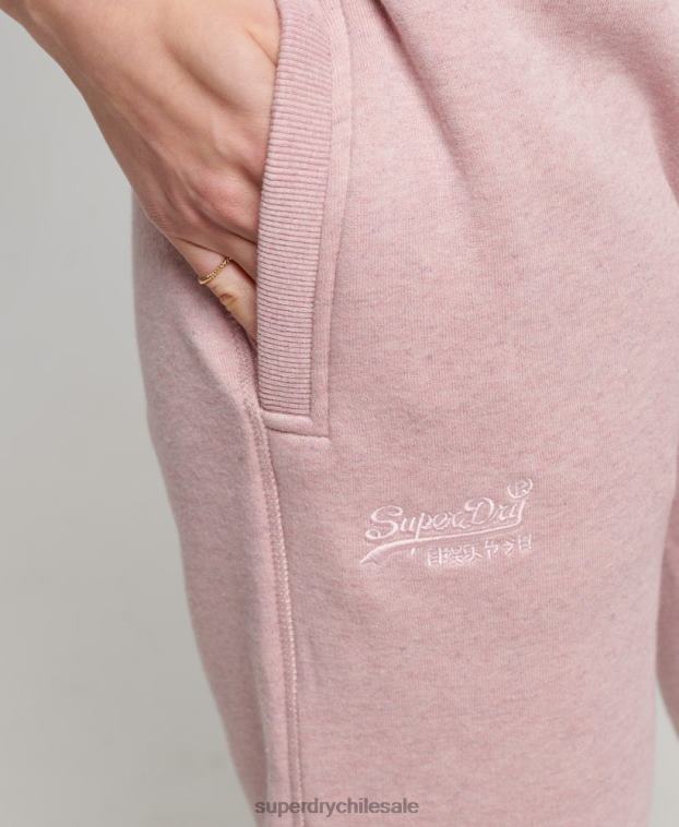 mujer Superdry rosa joggers con logo bordado 2R68Z3911