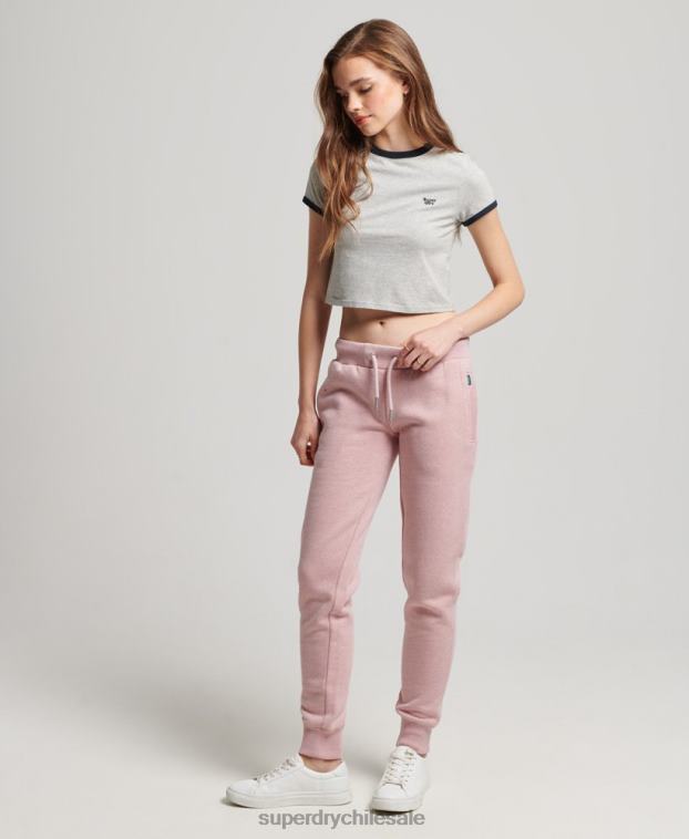 mujer Superdry rosa joggers con logo bordado 2R68Z3911
