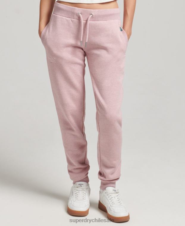mujer Superdry rosa joggers de algodón orgánico con logo 2R68Z6597