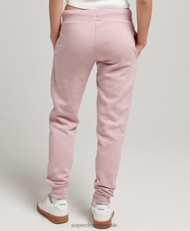 mujer Superdry rosa joggers de algodón orgánico con logo 2R68Z6597