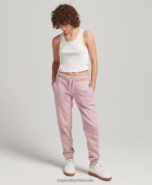 mujer Superdry rosa joggers de algodón orgánico con logo 2R68Z6597